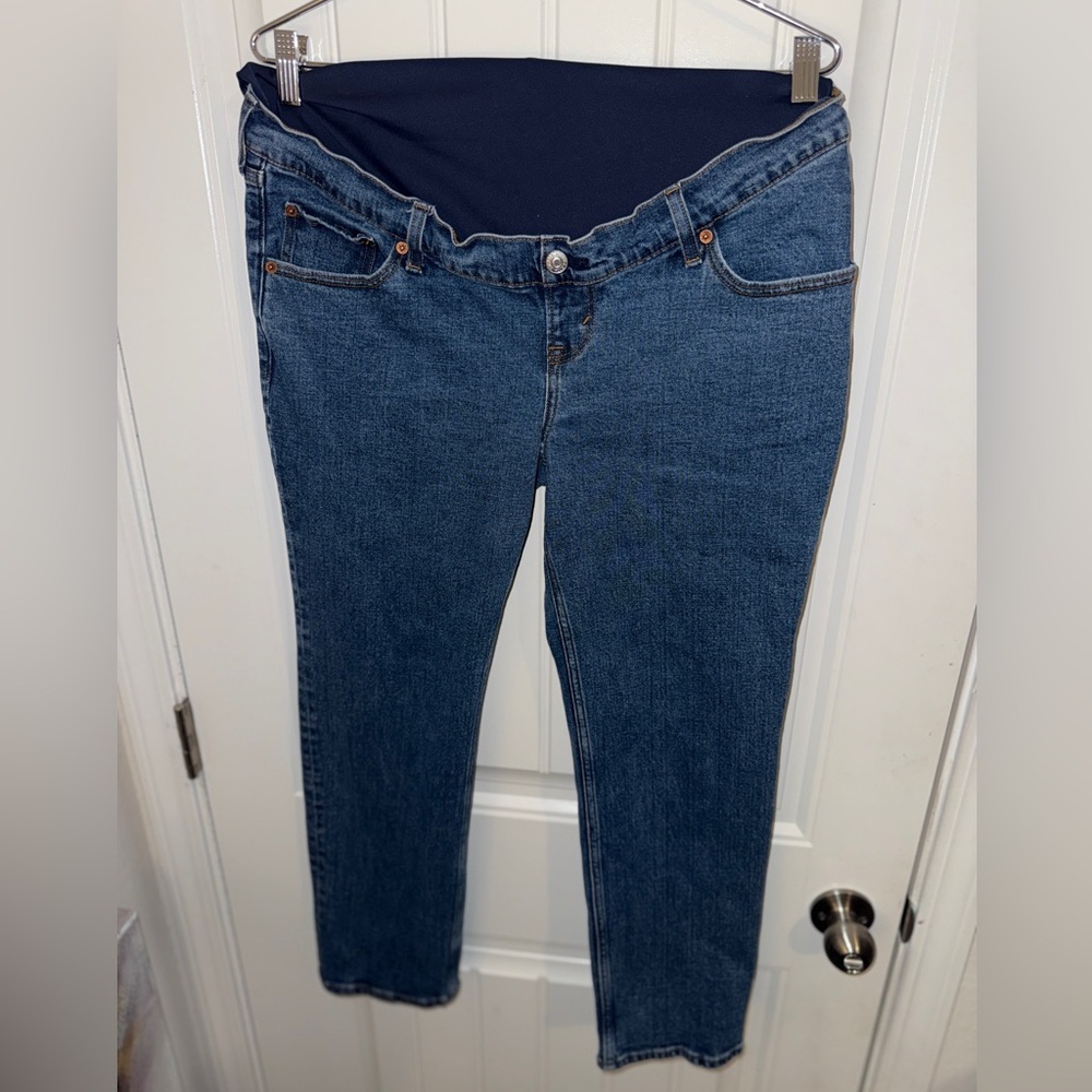 Abercrombie & Fitch Lightweight Comfort Stretch Maternity Ankle Straight Jean - Picture 5 of 16